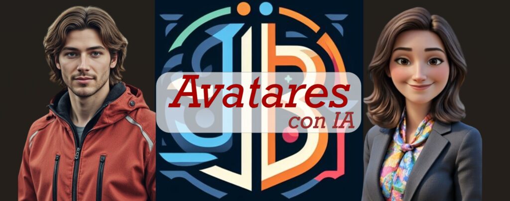Imagen de cabecera con el logo de JJB Avatares con IA y dos avatares humanos generados por inteligencia artificial.