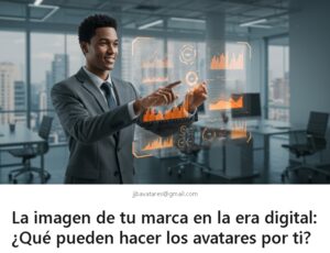 Hombre joven interactuando con gráficos y estadísticas en una interfaz holográfica en una oficina moderna.