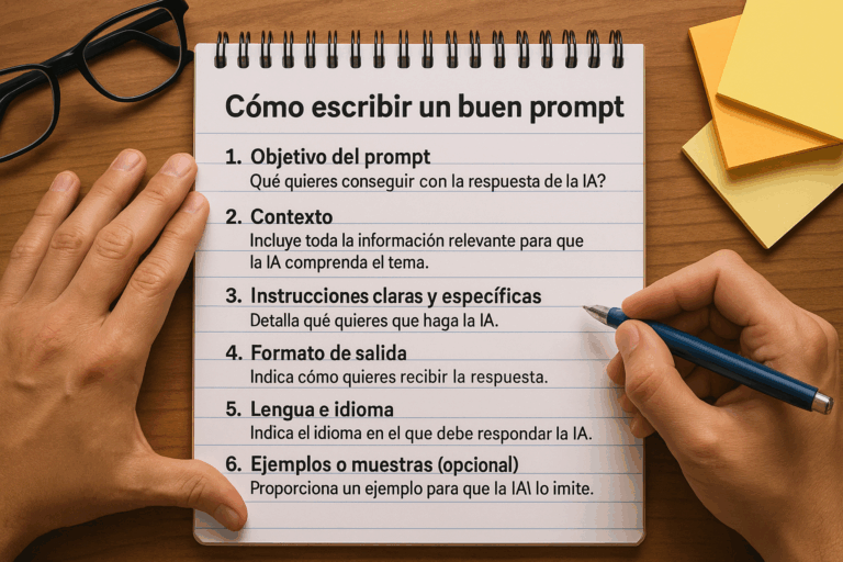 Manos sujetando un cuaderno con consejos sobre cómo influye tu forma de ser en la comunicación.