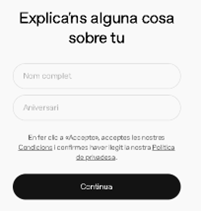 Pantalla del registro en ChatGPT donde se solicita información personal básica como nombre y fecha de nacimiento.