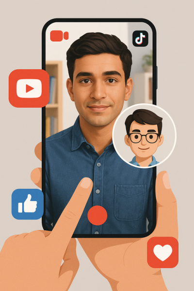 Modelo virtual mostrando avatar digital de JJB Avatares con IA para creación de contenido con inteligencia artificial